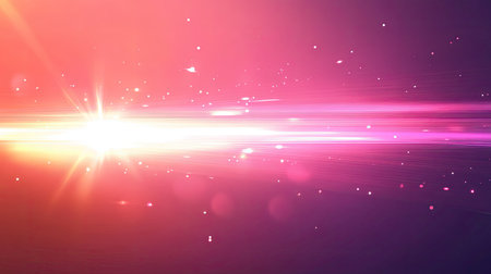 Abstract bursting light trail creating vibrant lens flare effectの写真素材