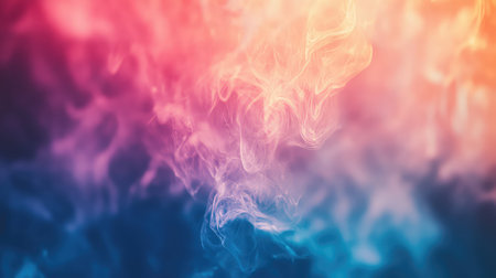 Colorful smoke creating vibrant gradient light backgroundの写真素材
