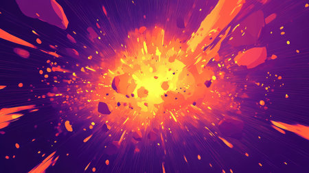 Dynamic abstract explosion creating a burst of energyの写真素材