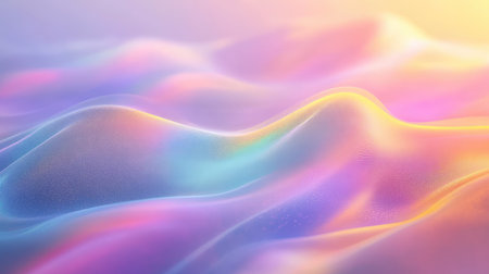 Abstract pastel shimmering wavy surface creating soft gradient colorsの写真素材