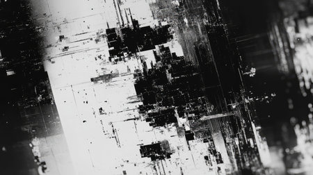 Abstract digital glitching data processing geometric patternの写真素材