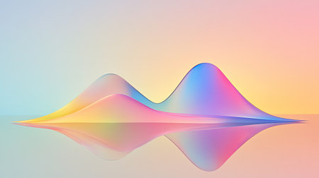 Abstract colorful wave reflecting frequency spectrumの写真素材