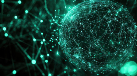 Digital sphere forming global network of connected dataの写真素材