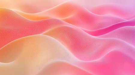 Abstract wireframe surface creating smooth ethereal wavesの写真素材