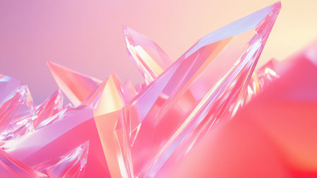 Pink crystals refracting light creating abstract backgroundの写真素材
