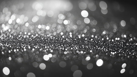 Silver bokeh lights creating an elegant abstract backgroundの写真素材