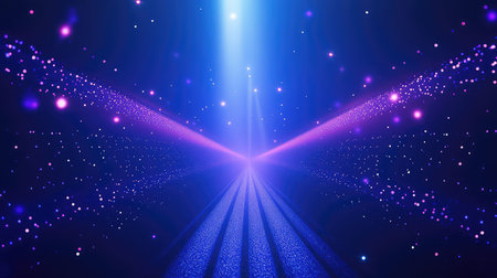 Abstract digital data pathway light rays backgroundの写真素材