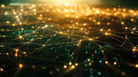 Digital network connections transmitting data and information flowの写真素材