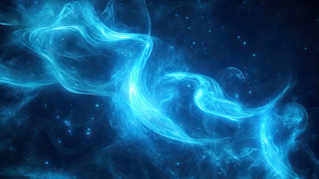 Blue light energy swirling cosmos nebula abstractの写真素材