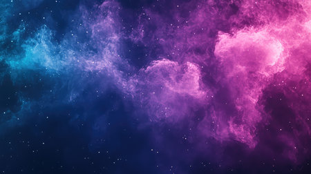 Colorful cosmic nebula forming starry space background