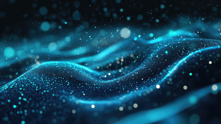 Digital data stream flowing across a technology network