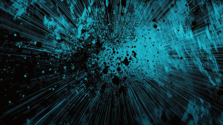 Abstract blue splatter exploding radial lines background