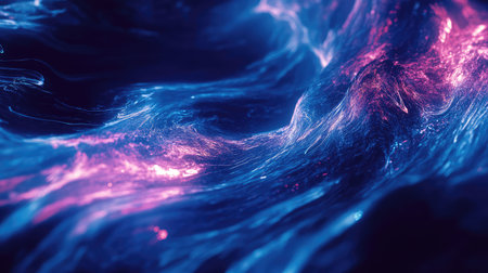 Digital energy stream flowing in abstract dark background
