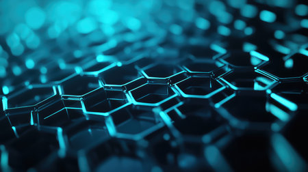 Abstract honeycomb structure forming a digital technology background