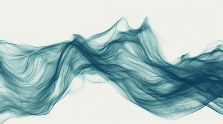 Abstract flowing teal lines creating a digital wave pattern