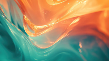 Abstract flowing fluid creating organic glossy waves background
