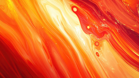 Abstract fluid paint creating fiery colors backgroundの写真素材