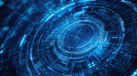 Digital data tunnel creating abstract futuristic connections