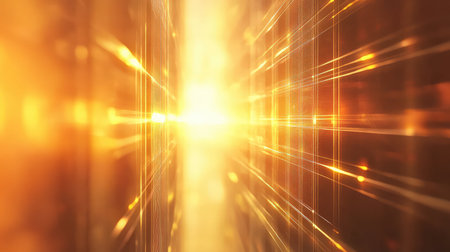 Abstract orange light grid representing digital technologyの写真素材