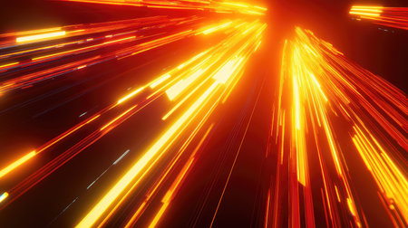 Fast light streams creating abstract data network background