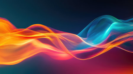 Abstract flowing light waves creating colorful energy background