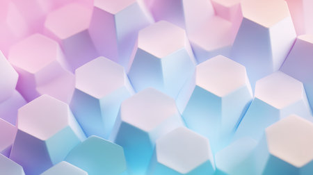 Abstract pastel light geometric hexagon pattern rendering