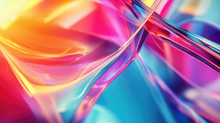 Vibrant abstract liquid flowing gradient shapes compositionの写真素材