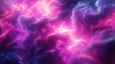 Cosmic dust clouds forming glowing nebula energy