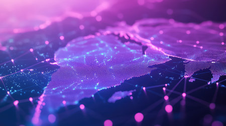 Global network connecting world map dataの写真素材