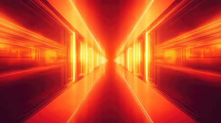 Abstract digital tunnel creating data speed and technology concept