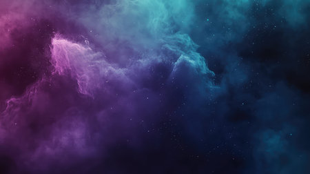 Vibrant nebula forming abstract cosmic dust clouds
