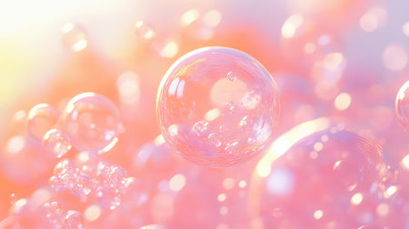 Bubbles floating creating a light fresh background