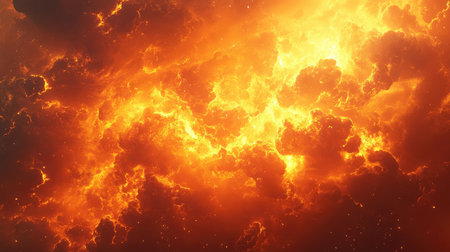Abstract cosmic fire explosion creating vast outer space nebula
