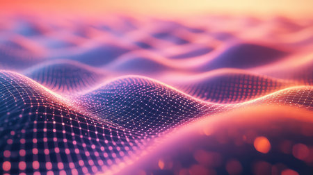 Digital data network wave flowing connecting information