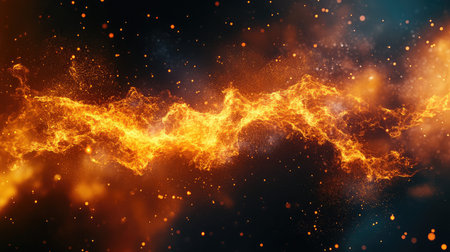 Abstract glowing energy particles forming stream