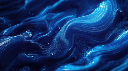 Blue flowing lines abstract background representing digital streamの写真素材