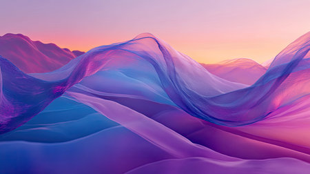 Abstract wave patterns creating a vibrant flowing landscape