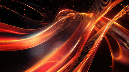 Abstract flowing waves of data and energy particles