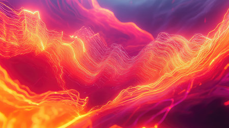 Abstract glowing lines creating dynamic energy flowの写真素材