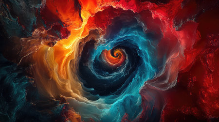 Abstract swirling dynamic nebula color vortexの写真素材