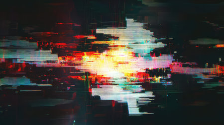 Abstract digital glitch data network disruption technology background