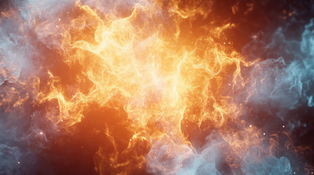 Abstract glowing nebula creating energy explosion in space