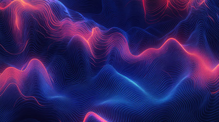 Glowing lines creating abstract digital wave patterns