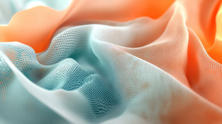 Abstract wavy mesh fabric creating dynamic modern background