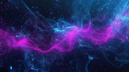 Digital data stream flowing network connections background