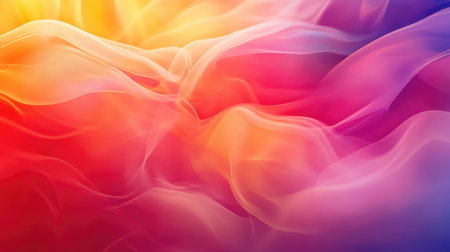 Vibrant flowing abstract gradient forming soft colorful wavesの写真素材