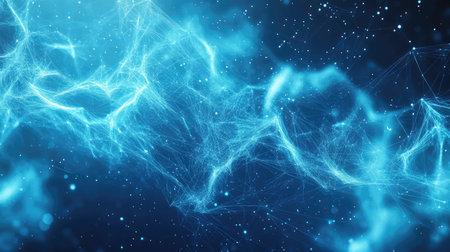 Digital plexus connecting data points in a cyber networkの写真素材