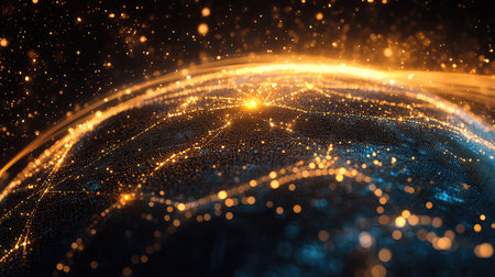 Global network connecting digital data streams across earth