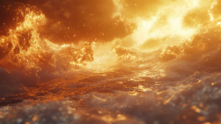 Molten lava liquid flowing with fiery glow creating abstract texture