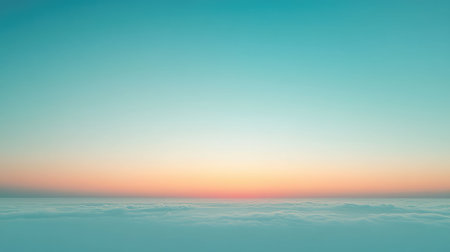 Horizon line over a sea of clouds with gradient sky
